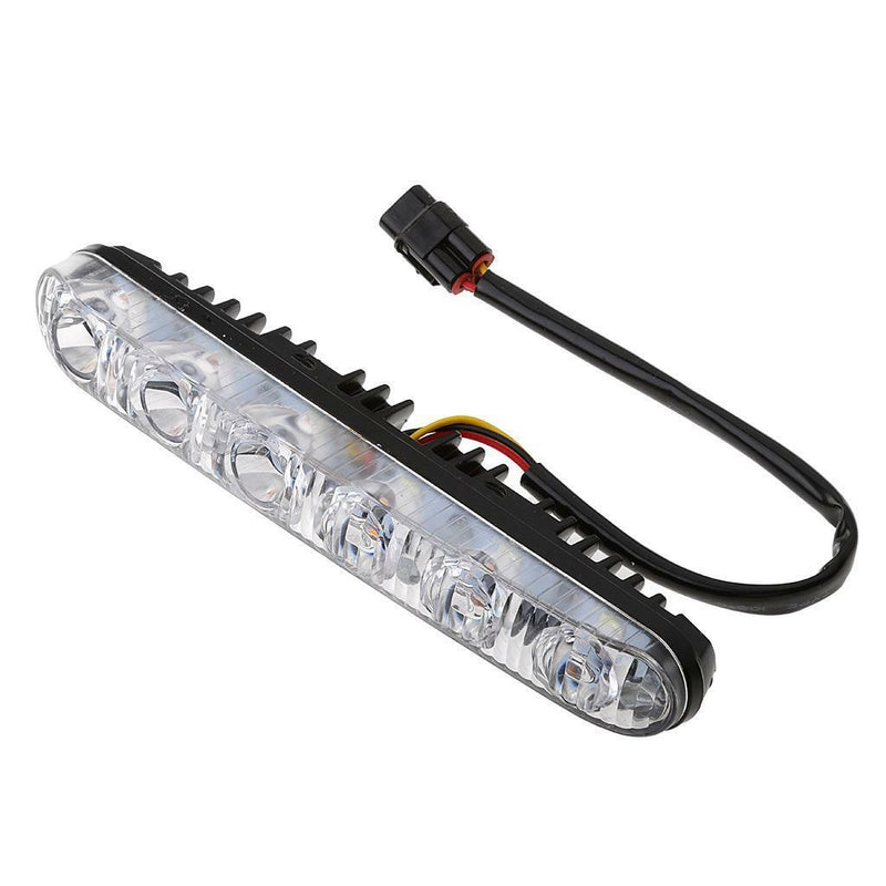2x Double Color White & Amber 6LED Daytime Running Light Turn Signals Lights