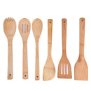 6 Piece Bamboo Utensil Set, Wooden Cooking Spoons and Spatulas, Kitchen TooS Kw