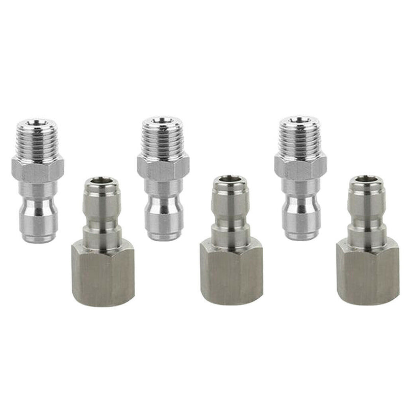 6Pcs Pressure Washer Quick Connector Easy Connect Fitting 1/4" G Male Pipe