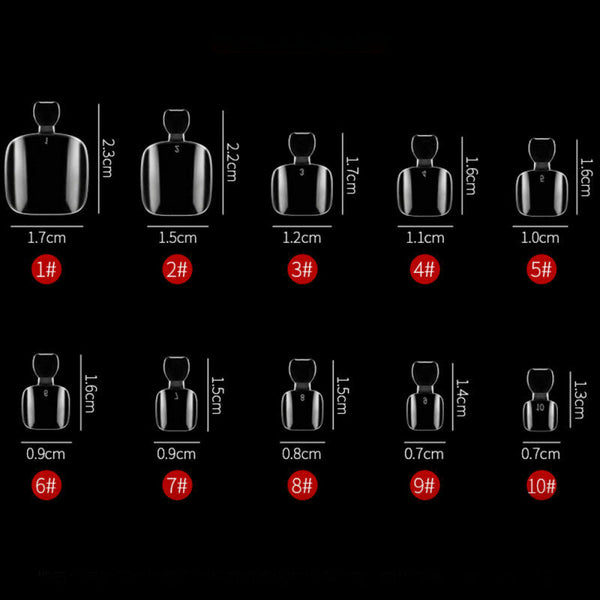 1000pcs DIY Nail Art Full False Foot Toe Nail Tips Acrylic Gel Clear Color