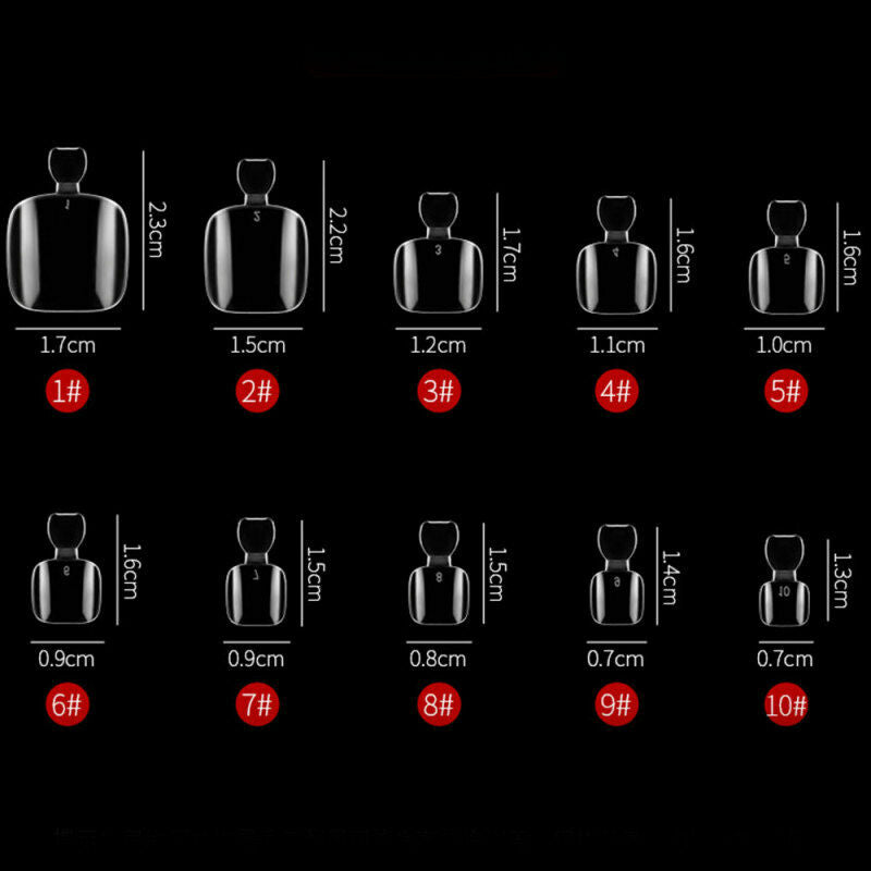 1000pcs DIY Nail Art Full False Foot Toe Nail Tips Acrylic Gel Clear Color