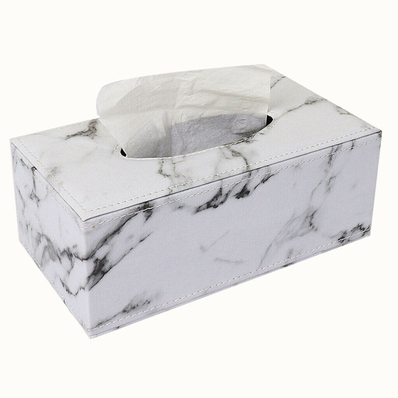 2x PU Leather Tissue Box Case Cover Paper Napkin Holder Home Office Decor