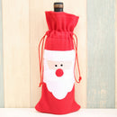 Red Wine Bottle Cover Bags Snowman Santa Claus Christmas Decoration Xmas Sequ JR