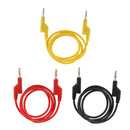 3Pieces Copper 25A Stackable 4mm Banana Plug Multimeter Cable Lead Multicolor