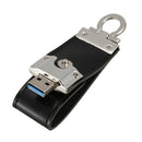 Black USB3.0 Business Leather Flash Drive Memory Stick U-Disk (16GB)