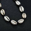 Fashion Black Rope Chain Natural Seashell Choker Necklace Collar Necklace S