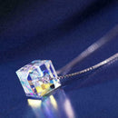 Aurora Cube Sugar Necklace Crystal Pendant Accessories Clavicle Women's Pen T6M5