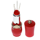 Lipstick Shaped Needles Pin Cushion with 5x Sewing Needles Portable Red