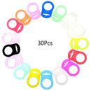 30pcs silicone ring pacifier adapter for pacifier pacifier chain baby clip<