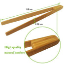 Bamboo Kitchen Tongs 9.6 Inch Reusable Tongs Tool for Cooking, Toast, Bagel N2J9