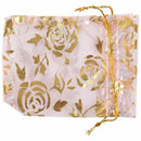 100Pc 7x9cm Rose Organza Drawstring Gift Jewelry Bags Pouches Wedding Xmas
