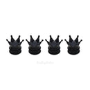 4pcs Crown Shape Car Tire Tyre Wheel Air Valve Stems Caps Dust Cover Black