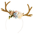 Girls Kids Christmas Deer Antlers Costume Ear DIY Khaki Christmas Headband