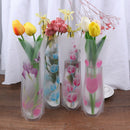 Portable Foldable Vase Office Home Decoration Random PVC Plastic Flower Vase