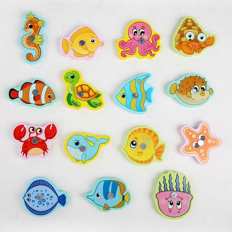 Wooden Magnetic Fish Toys Kids Educational Fishing Magnet Puzzle Game Gifts