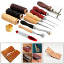 14Pcs Set Kit Leather Craft Hand Stitching Sewing Tool Thread Awl Waxed Thimble