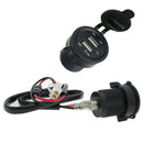 Dual USB Car 2A Charger Socket Splitter Cigarette Power 12V-24V with Wire FuseJR