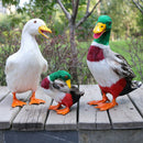 2pcs Lifelike Plastic Duck Statue Garden Sculpture Home Lawn Pond Ornament