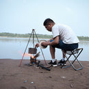ShineTrip Adjustable Outdoor Campfire Picnic Tripod Camp Equipment (Red) A