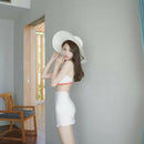 Summer Womens Wide Brim Do Not Disturb Sun Hat Embroidery Straw Cap Floppy