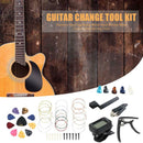 Guitar Picks+Capo+String Winder+Pins+Tuner+Strings Kit Guitar Repair Tool Parts