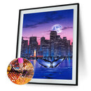 5D DIY Full Round Drill Diamond Painting Night City Cross Stitch Needlework