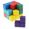 Soma Cube Wooden  Puzzle Box Stacking Blocks Games with 7 Colorful Bricks, 3x3