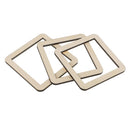 3Pcs Unfinished Wooden Hollow Square Wood Pieces for Woodcradt DIY 100mm
