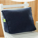 Triangular Lumbar Cushion Back Support Travel Pillow Car Seat Chair S-Navy