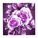 DIY Flower Diamond Embroidery Cross Stitch Craft Home Wall Decor Purple Red