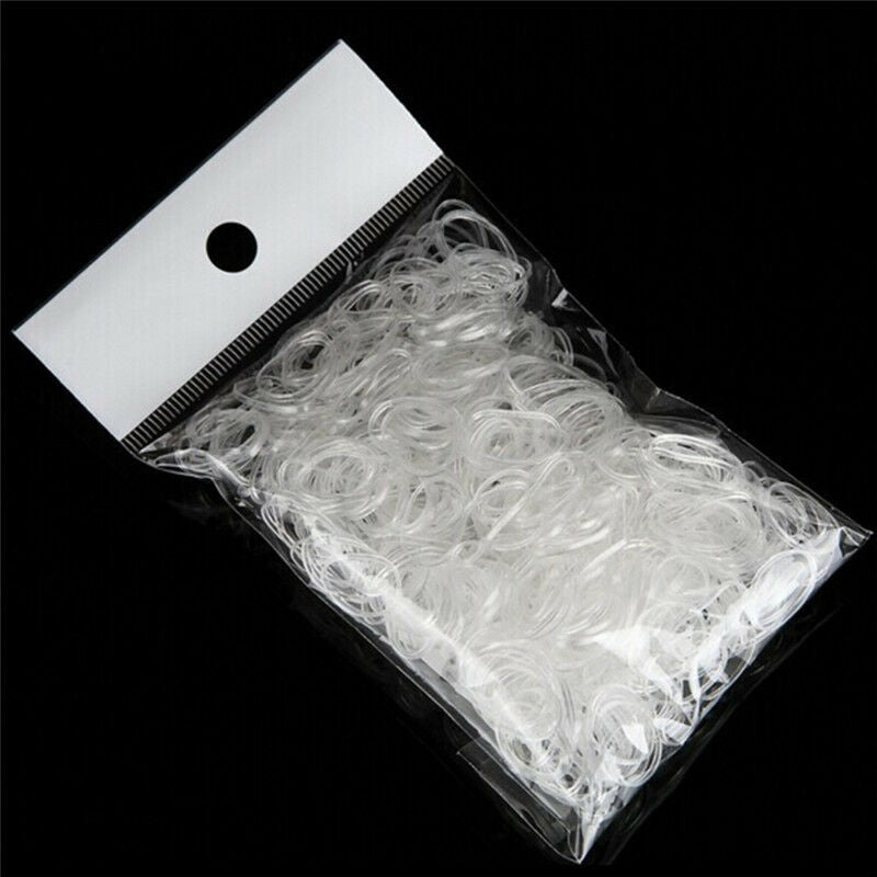 300PCS Transparent  Rubber Braiding Hair Band Hairope Elastic Ponytail Holde ME
