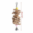 Bird Parrot Toys Natural Wooden Grass Chewing Bite Hanging Cage Accessories