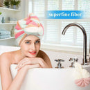 Cap Hair Rainbow Color Thick Dry Hair Wrap Towel Cap Coral Fleece Dry Hair Towel