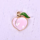 10PCS Fruit Peach Enamel Alloy Charms Pendant DIY Craft Jewelry Findings G BX