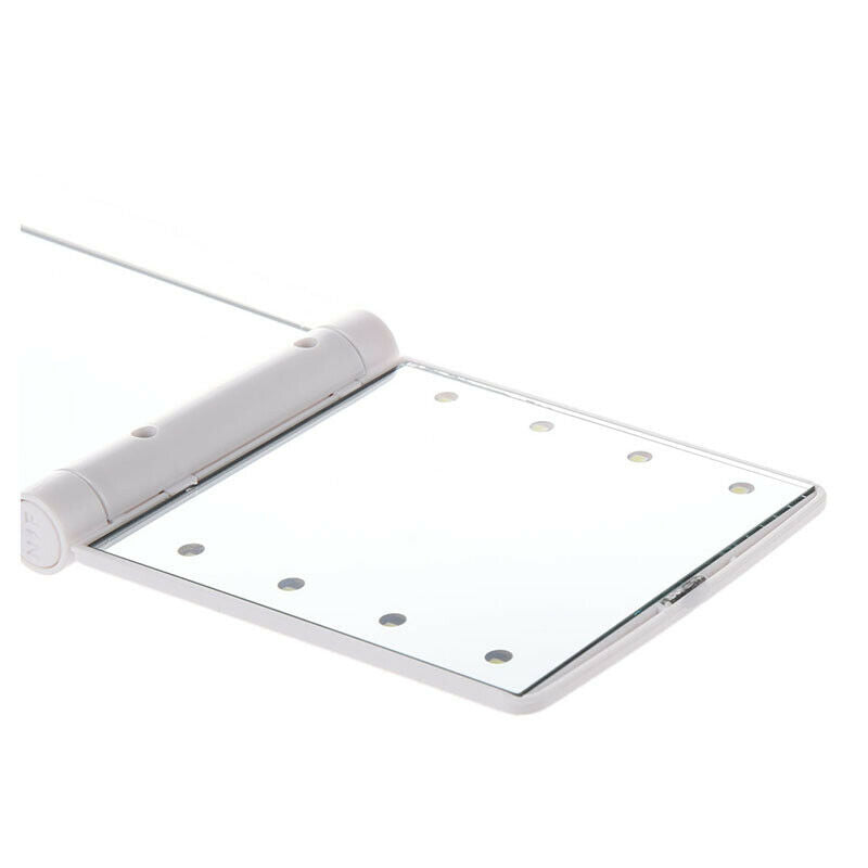 LED Pocket Handbag Compact makeup mirror foldable with lights cosmetic hand N3L3