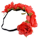 RED Wedding Boho Flower Floral Crown Hair Garland Headband Hairband Headpiece