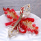 Women Red Crystal Leaf Hairpin Kids Girls Bride Wedding Bowknot Hair Clips A#S