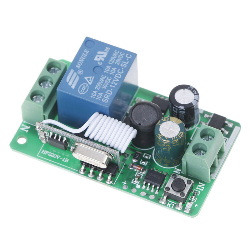 1-Channel AC 220V Wireless RF Remote Control Receiver Relay Switch 433MHz B&X