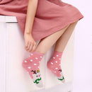 5pair European Fashion Christmas Sock Women Deerlet Santa Claus Print Short Sock