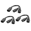 3Pieces IEC320-C14 To 2C13 Power Adapter Cord Male To Female PDU/UPS Server