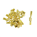 24pcs Ribbon Clip Clamp Cord Crimp End Cap Tip With Lobster Clasp Findings