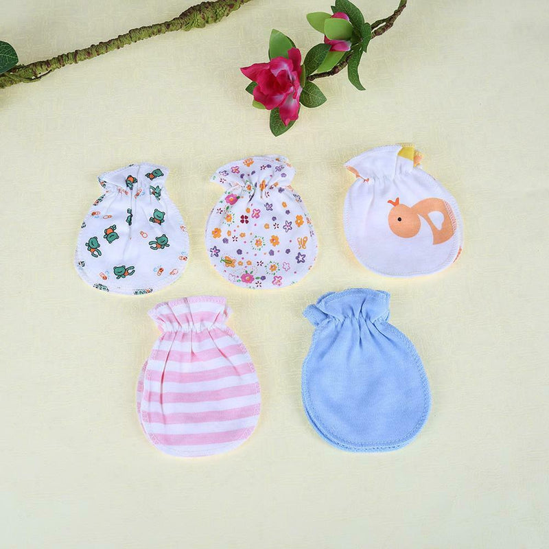 5Pair Soft Cotton Baby Gloves Four Seasons Gloves Newborn Safety Gloves A