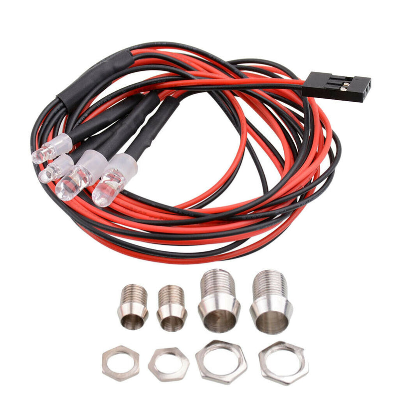 4x LED Headlight Taillight for 1/5 1/8 1/10 1/12 1/16 RC Car DIY Accessories