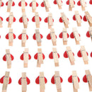 50pcs Mini Red Love Heart Wooden Clip Long Photos Peg Memo Clips Ornaments