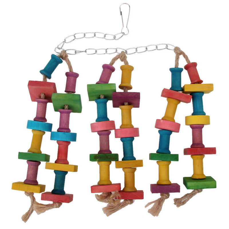 Colorful Parrot Macaw Cage Chew Toys Pet Bird Conure Swing Scratcher