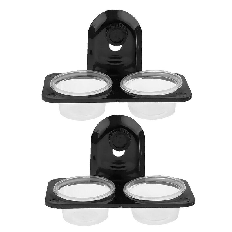 2 Pcs Dual Reptile Feeding Bowl Screw Food & Water Drink Eating Device Dish For