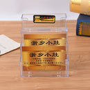 4 Pocket Desktop Clear Acrylic Business Card Holder Countertop Display Stand ME