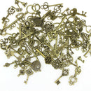 100X Look Skeleton Key DIY Necklace Key Chain Metal Jewelry Making Pendant FT