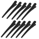 10 Pcs Black Plastic Single Prong DIY Hairstyle Alligator Hair Clip 3.1" Lo