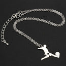 Trendy Stainless Steel Football Player World Cup Necklace Pendant Necklace  P2D1